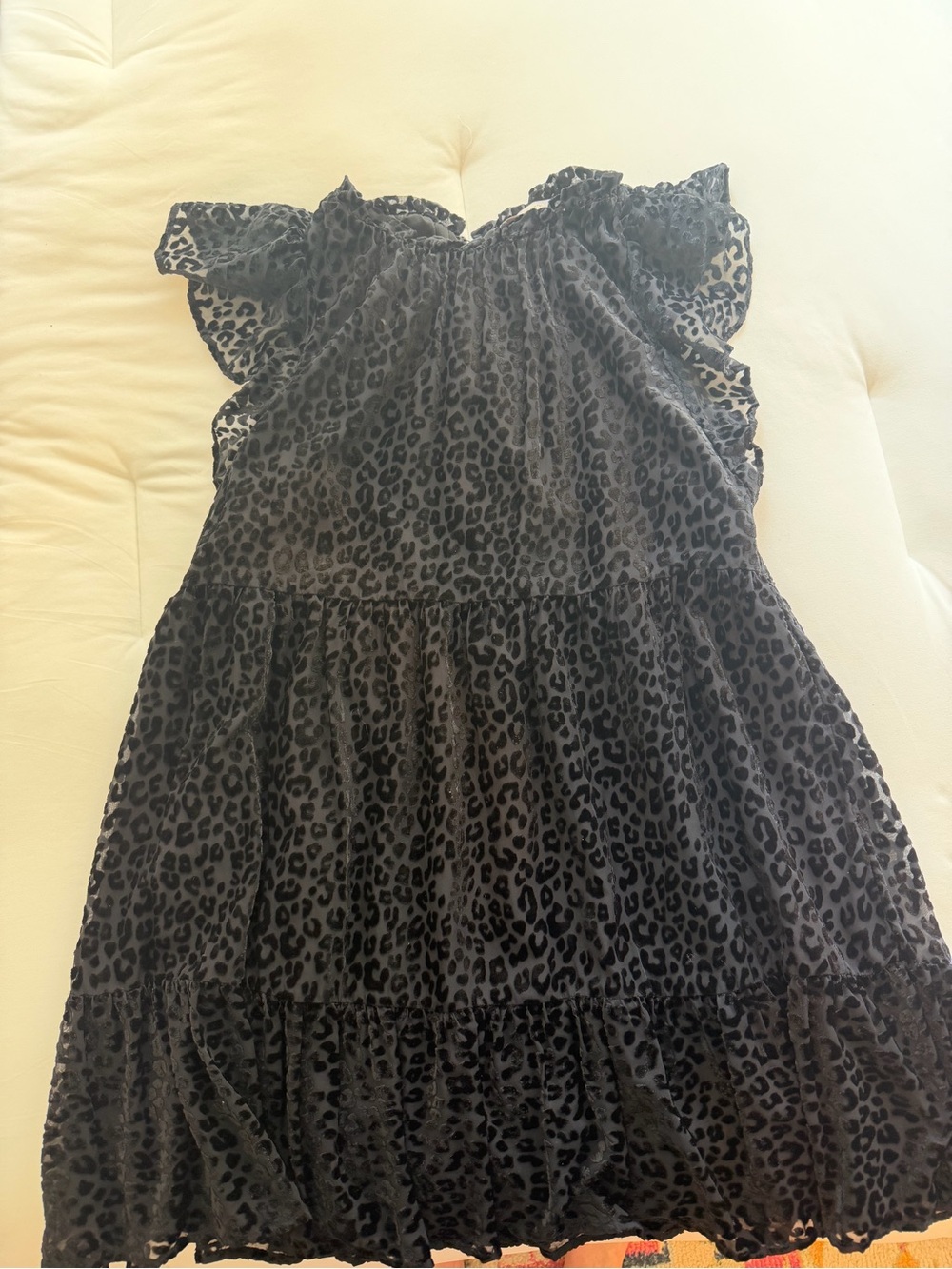 LOFT Black Ruffled Neck Blouse